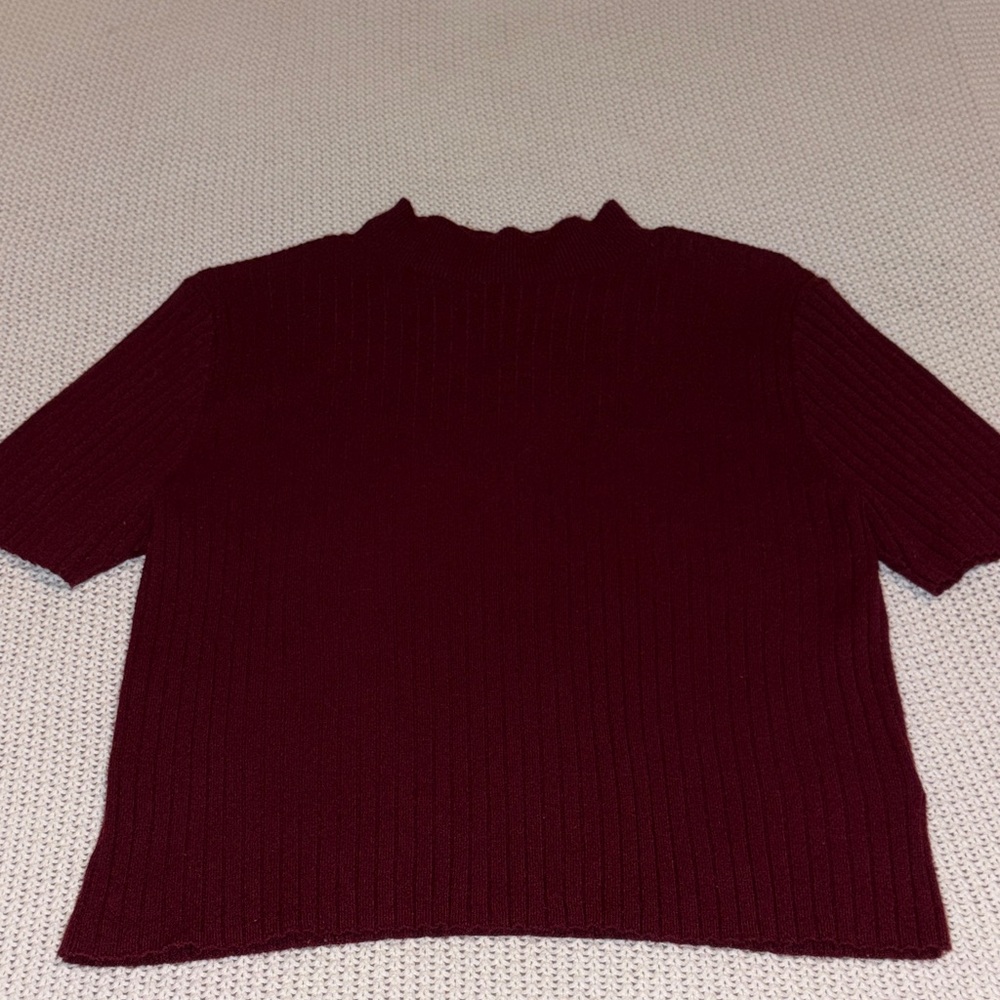 a new day Maroon Knit Top